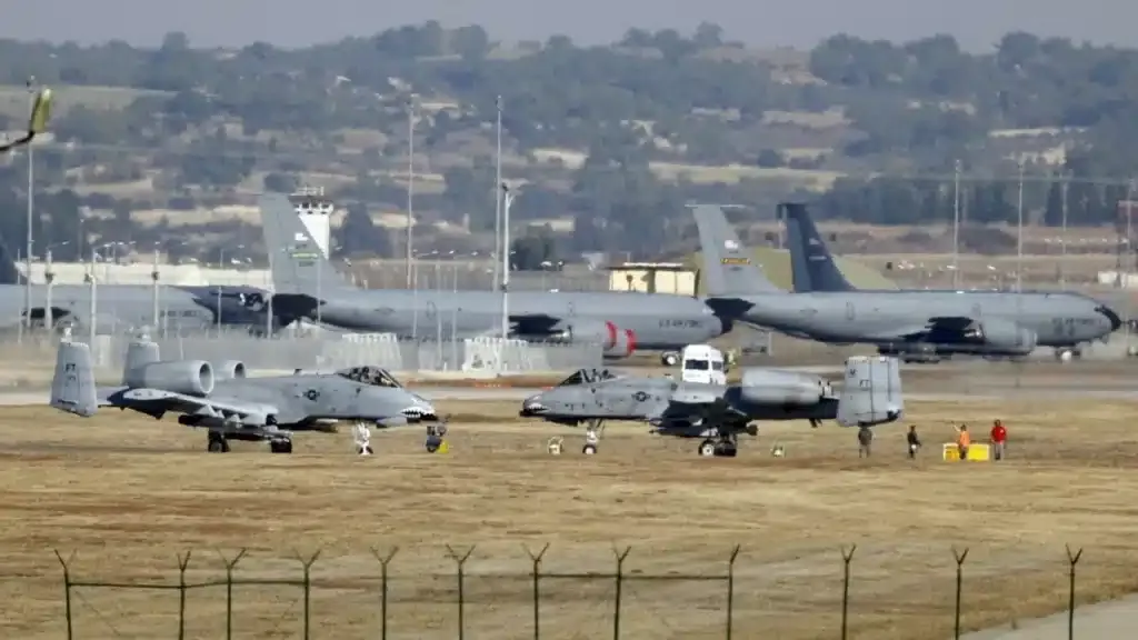 US military aircraft operations at forward airbase
