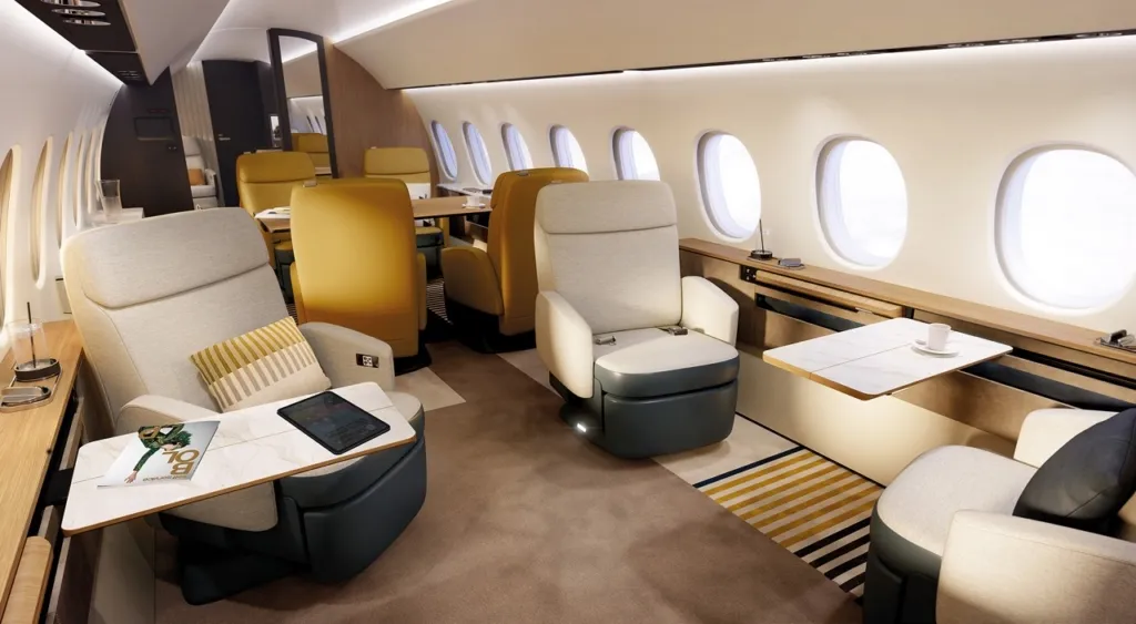 Dassault Falcon 10X ultra-luxury cabin interior