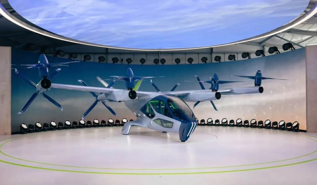 electric airplane concept aircraft on test flight