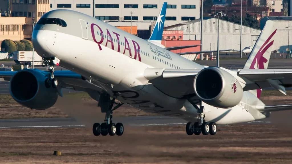 Qatar Airways A350 at Doha Airport