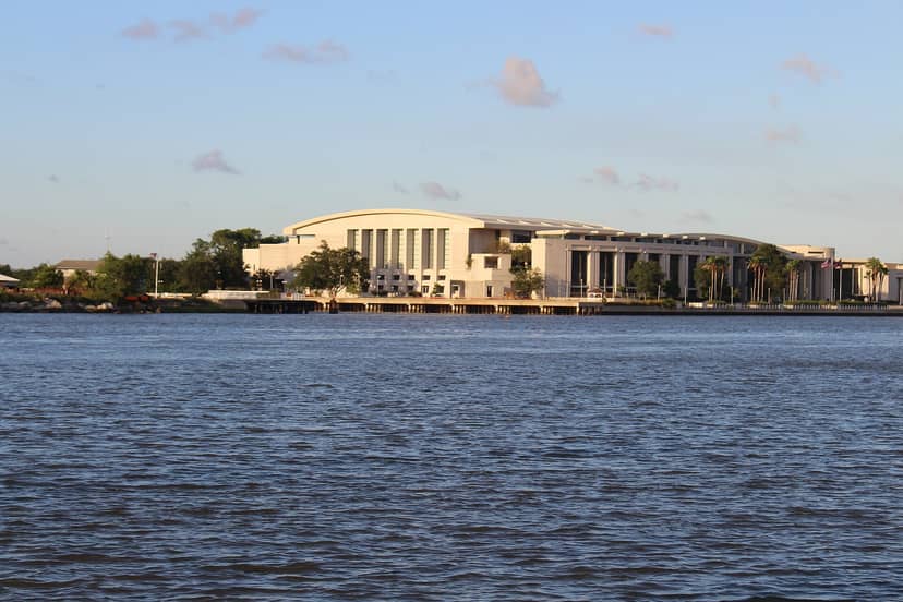 Savannah Convention Center and Savannah River, Chatham County, Georgia