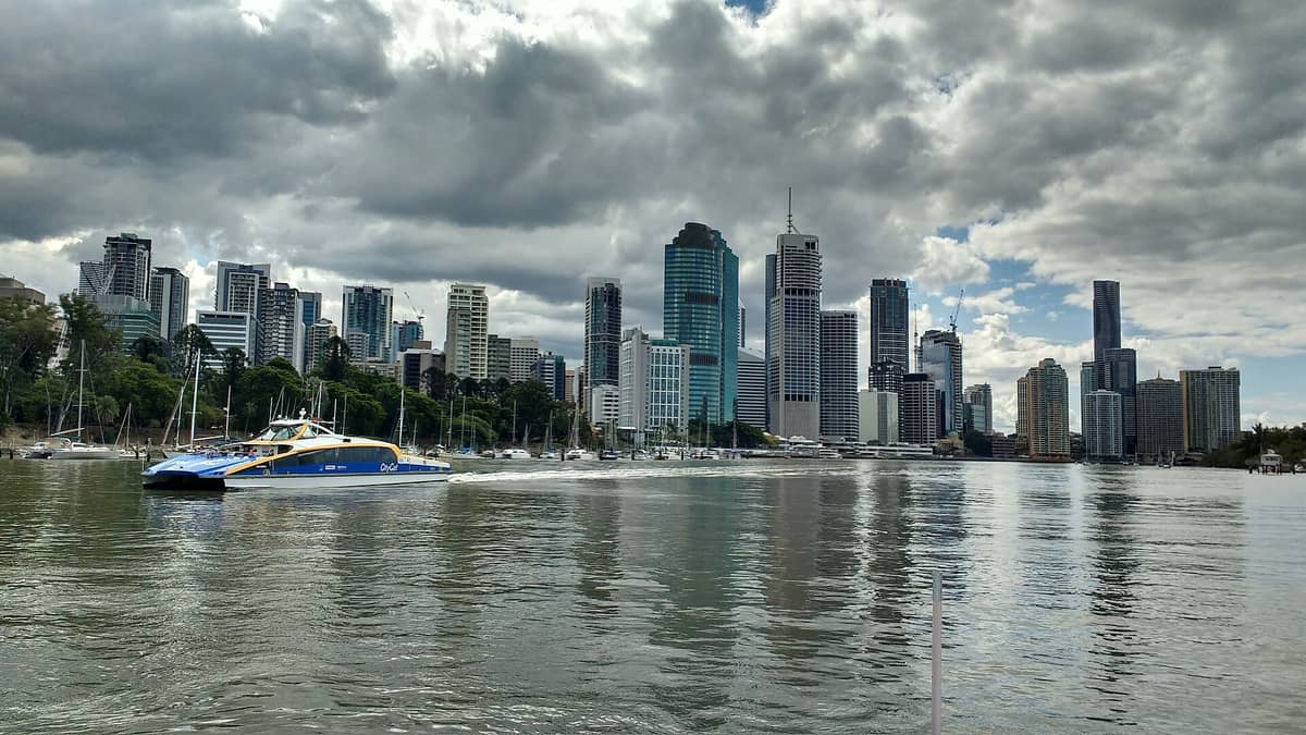 Brisbane skyline seen from the Brisbane River