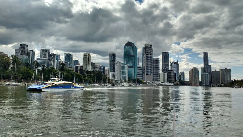 Brisbane skyline seen from the Brisbane River