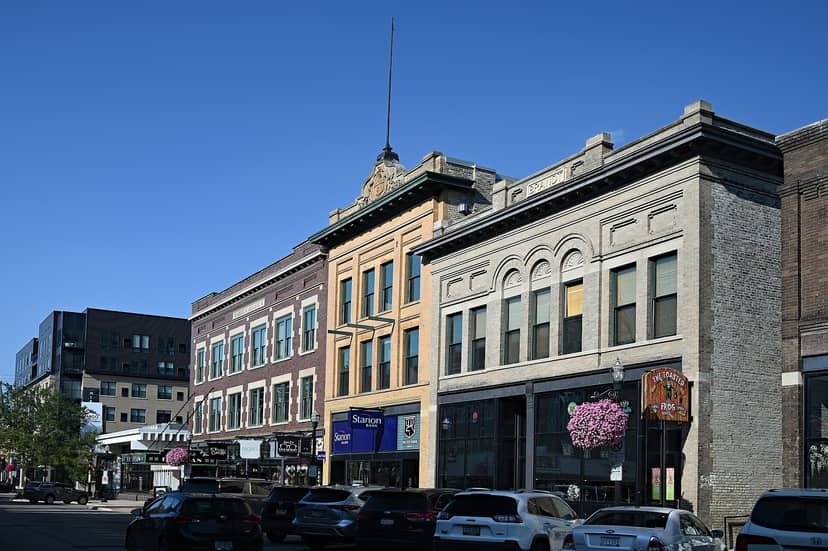 Historic buildings on Broadway, Fargo, North Dakota