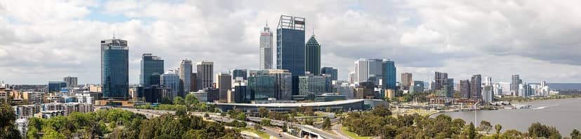 View from Kings Park to the city of Perth, Western Australia, Australia