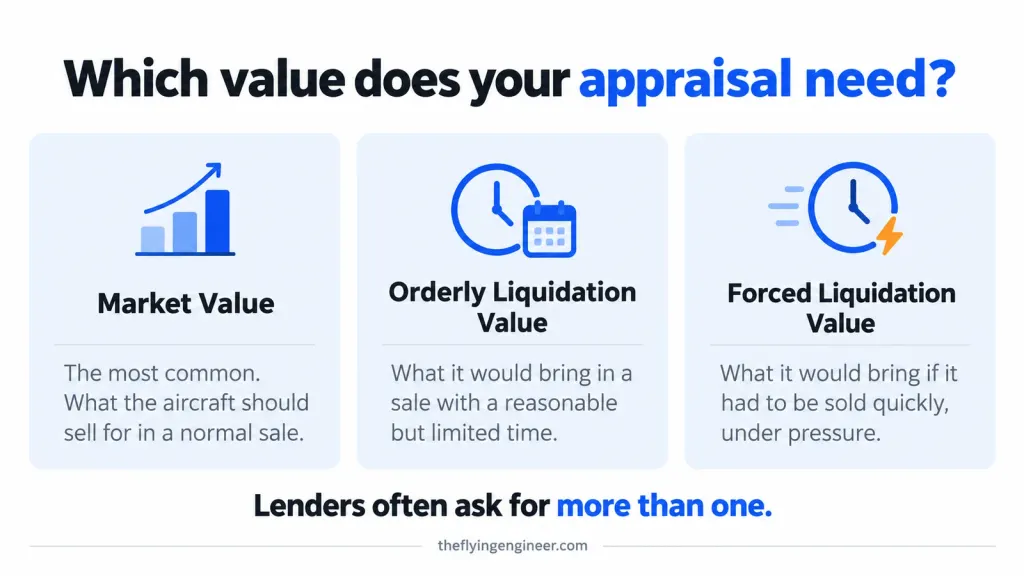Market Value, Orderly Liquidation Value and Forced Liquidation Value compared