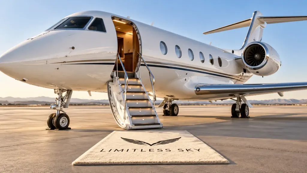 Limitless Sky: private jet charter with transparent fees, independent advice and jet-to-yacht journeys