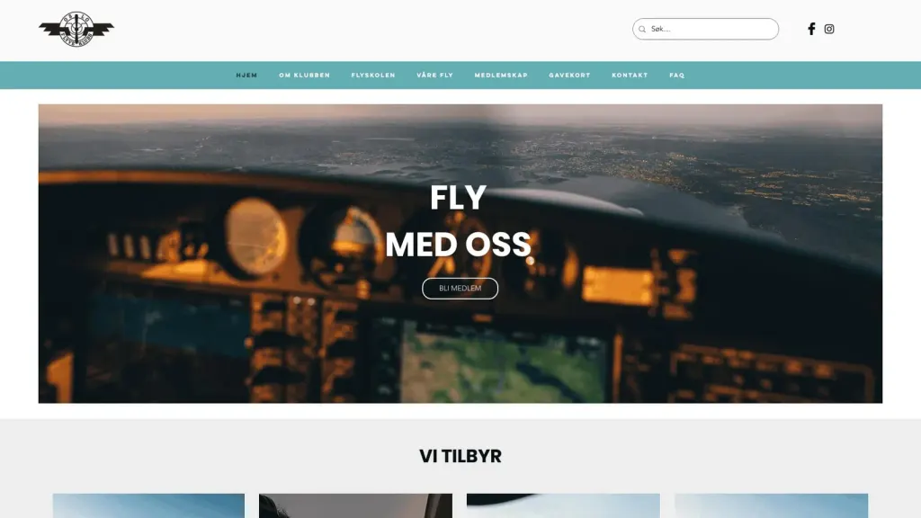 Oslo Flyveklubb website screenshot