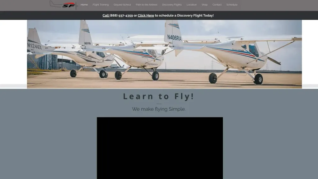 SimplyFLY website screenshot