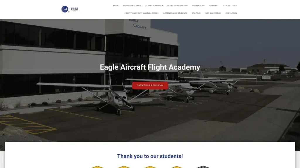 Eagle Aircraft website screenshot