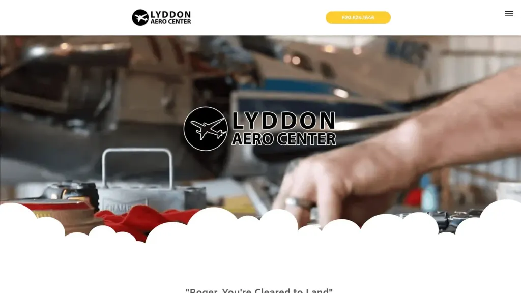 Lyddon Aero Center website screenshot