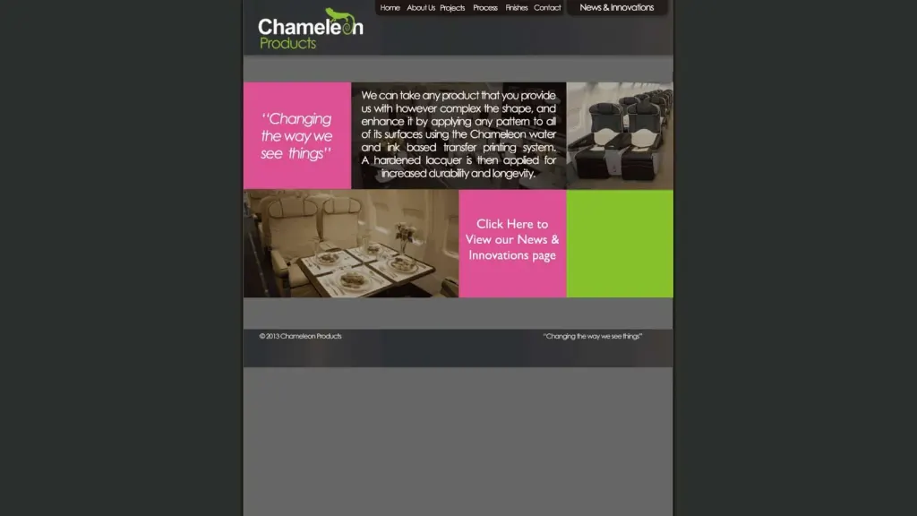 Chameleon Products website screenshot