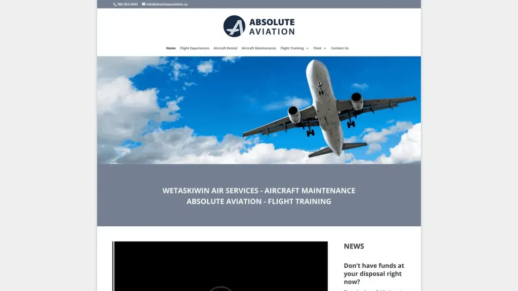 Wetaskwin Air Services website screenshot