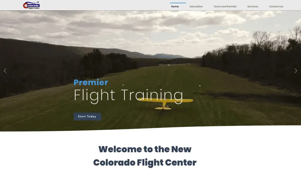 Colorado Flight Center website screenshot