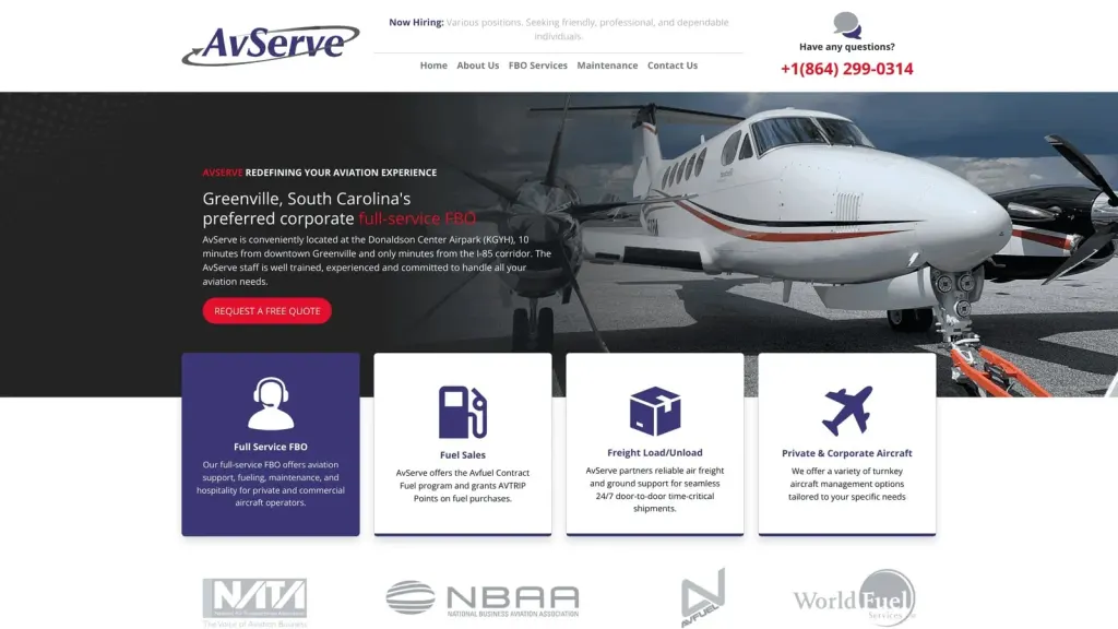 ASG Flight Training Academy website screenshot