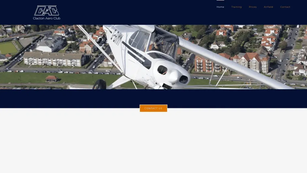 Clacton Aero Club website screenshot