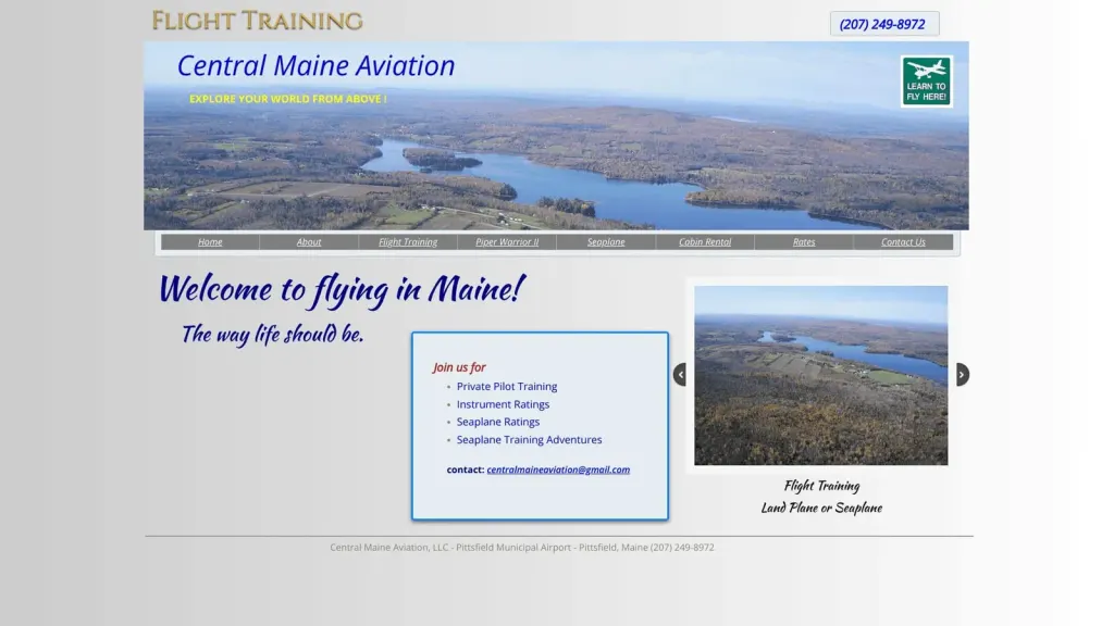 Central Maine Aviation website screenshot