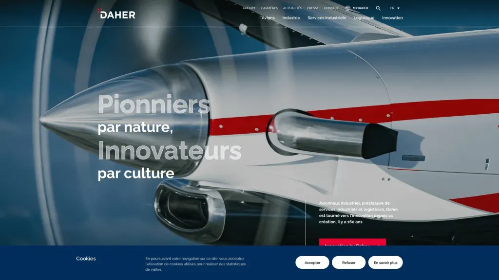 Daher Aircraft website screenshot