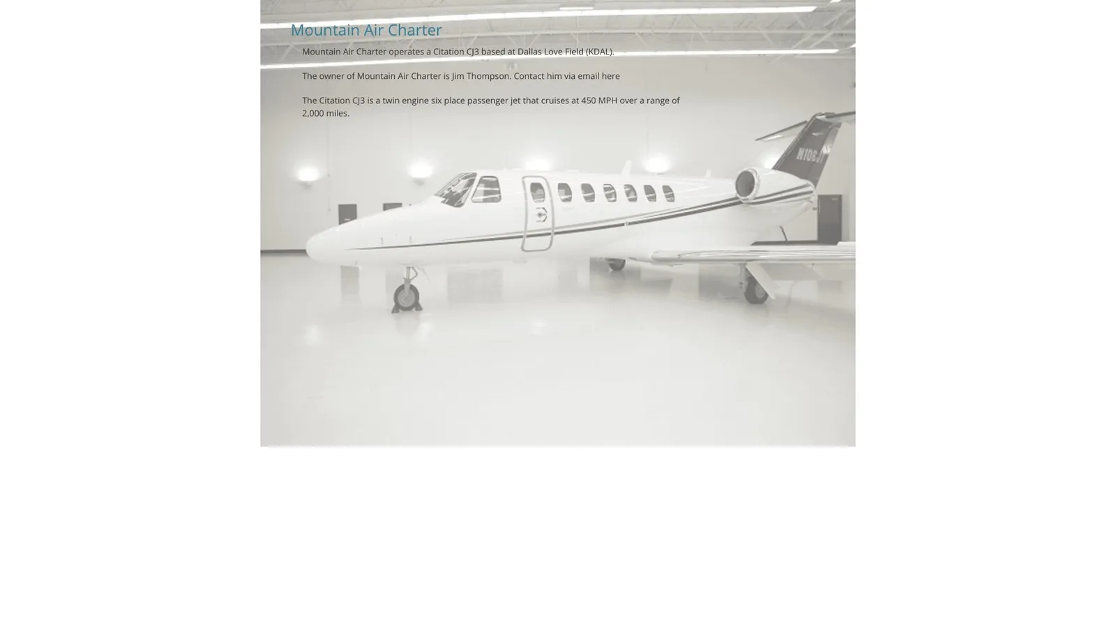 Mountain Air Charter website screenshot