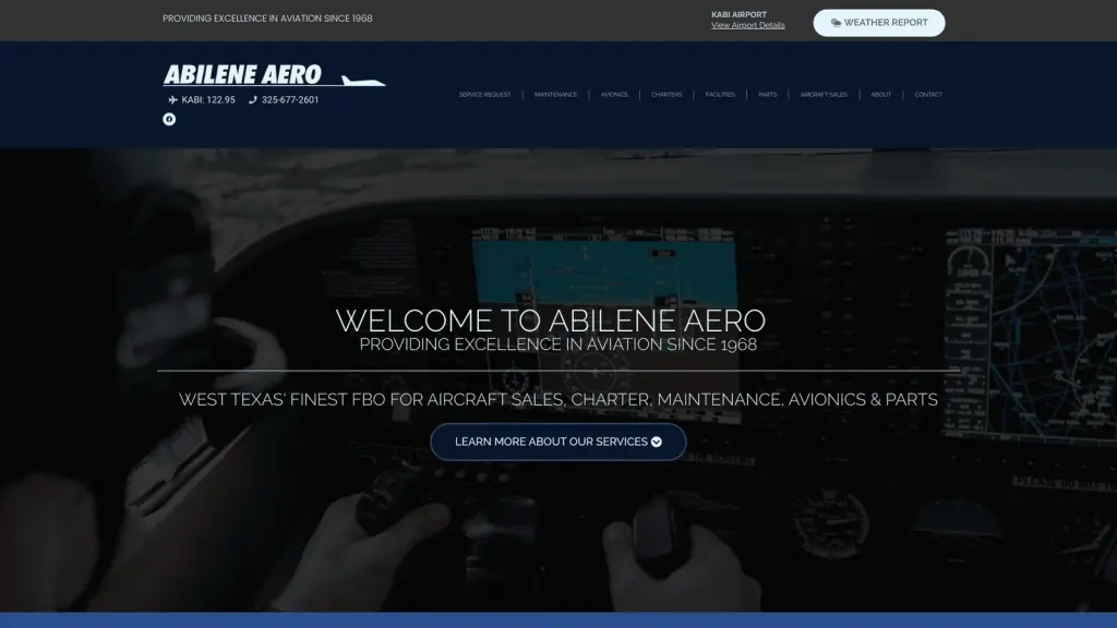 Abilene Aero website screenshot