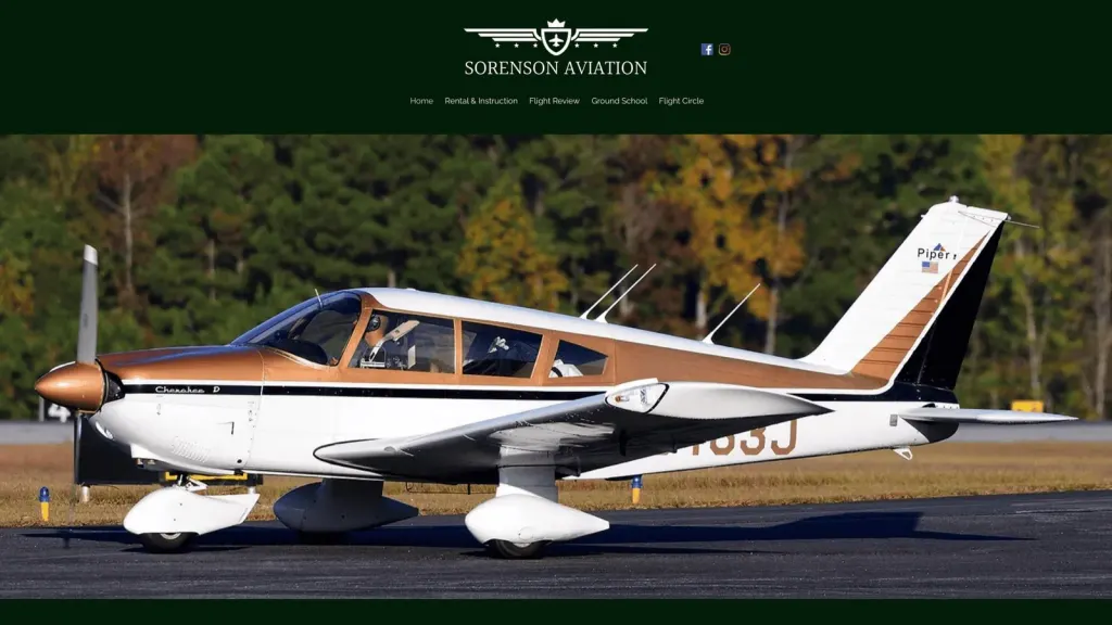 Sorenson Aviation website screenshot