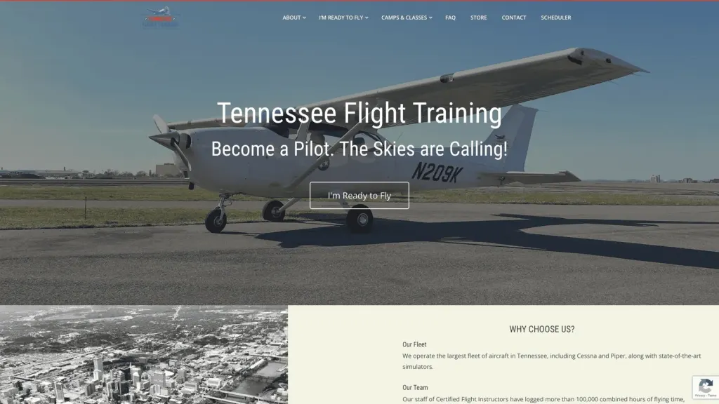 Nashville Flight Training website screenshot