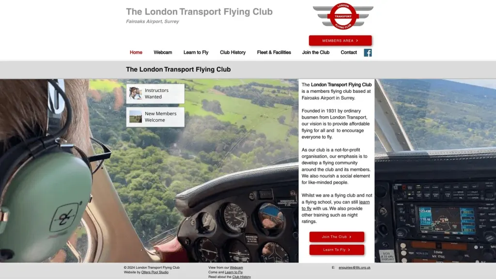 London Transport Flying Club website screenshot