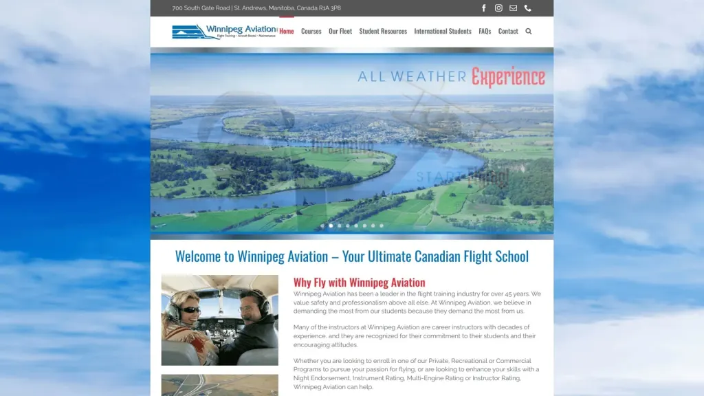Winnipeg Aviation website screenshot