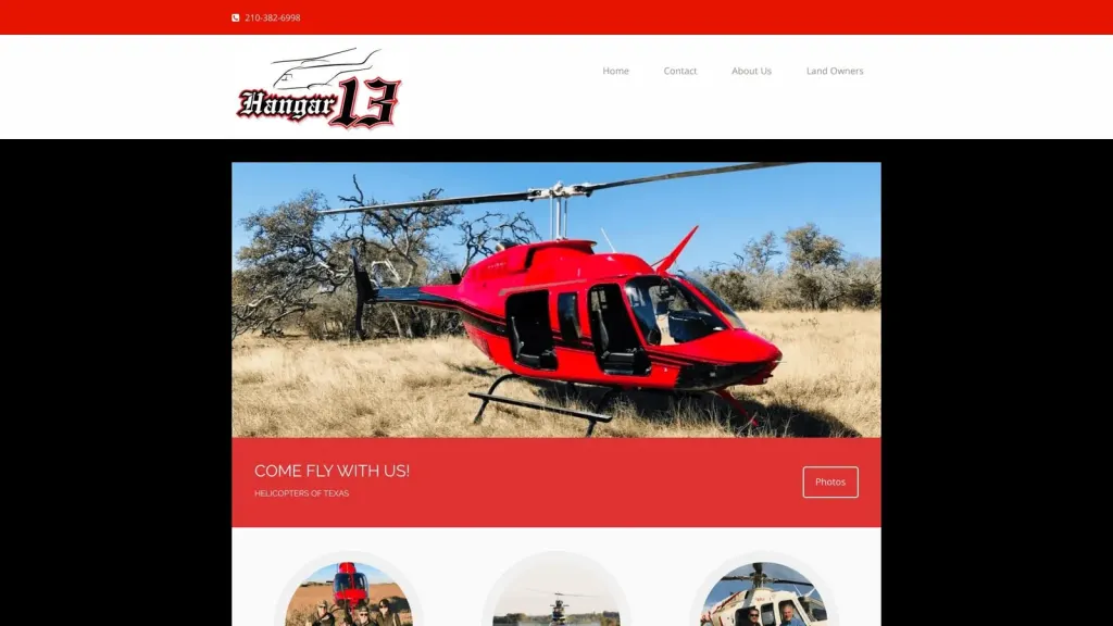 Fly Hangar 13 LLC website screenshot