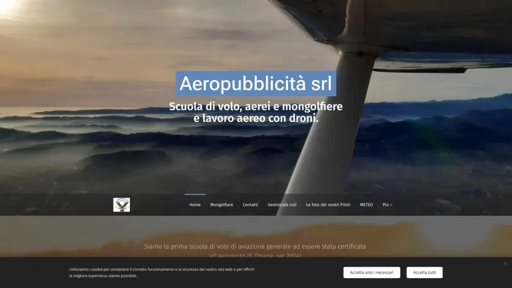 Aeropubblicita - Scuola volo Thiene website screenshot
