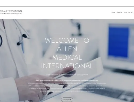 Picture of Allen Medical International company website.