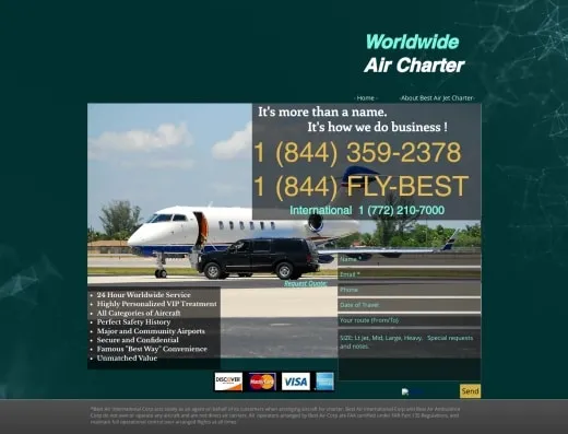Picture of Best Air International company website.