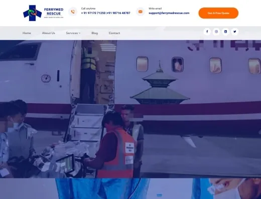 Picture of Ferrymed Rescue company website.