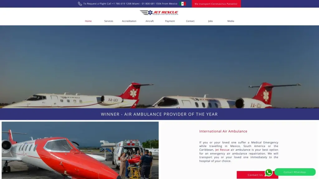 Jet Rescue Worldwide Critical Care Air Ambulance