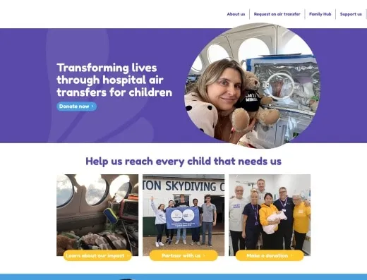 Picture of Lucy Air Ambulance company website.