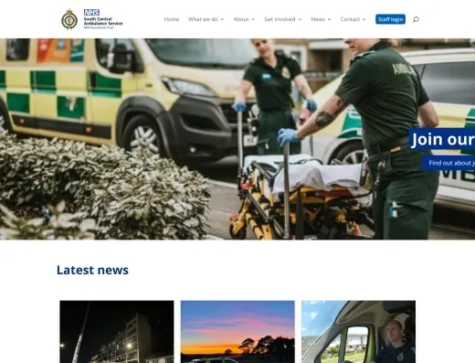 Picture of South Central Ambulance Service company website.