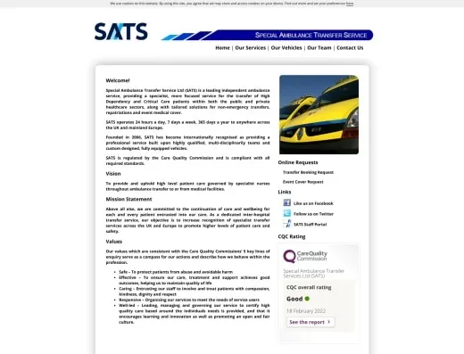 Picture of Special Ambulance Transfer Services Ltd company website.