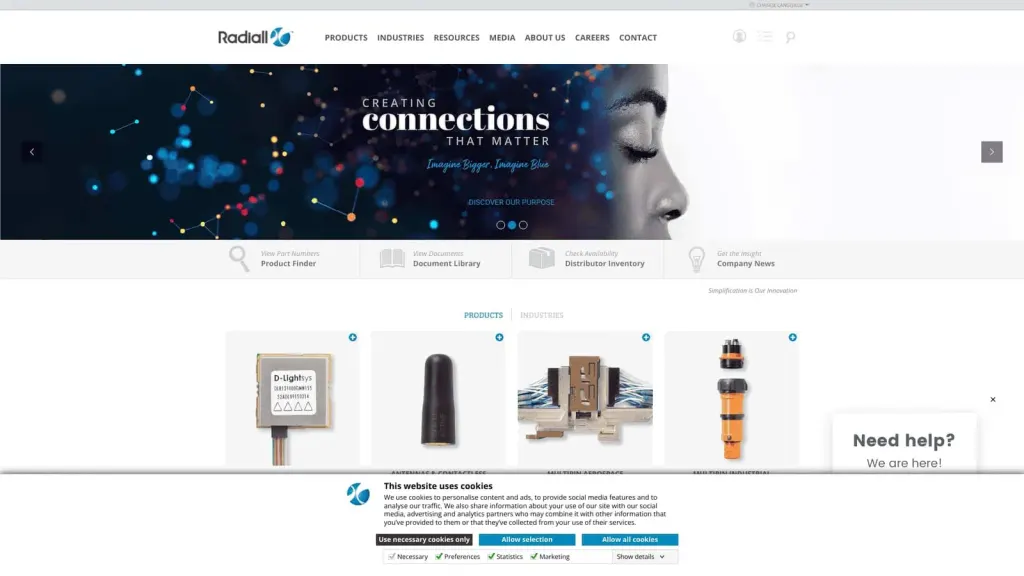 Radiall website screenshot