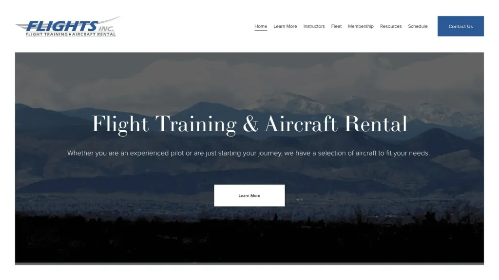 Flights Inc. website screenshot
