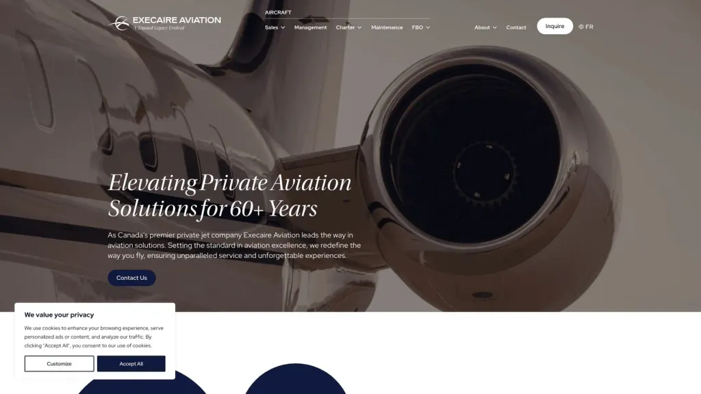 Image Air Charter LLC website screenshot