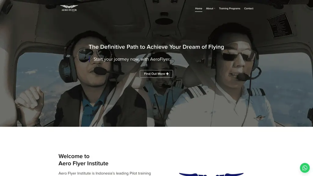 Aero Flyer Institute website screenshot