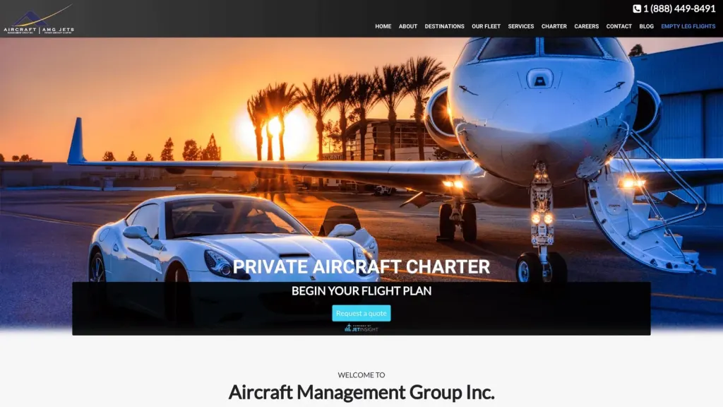 Aircraft Management Group Inc website screenshot
