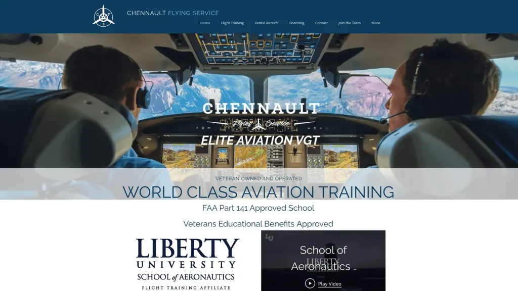 Elite Aviation website screenshot