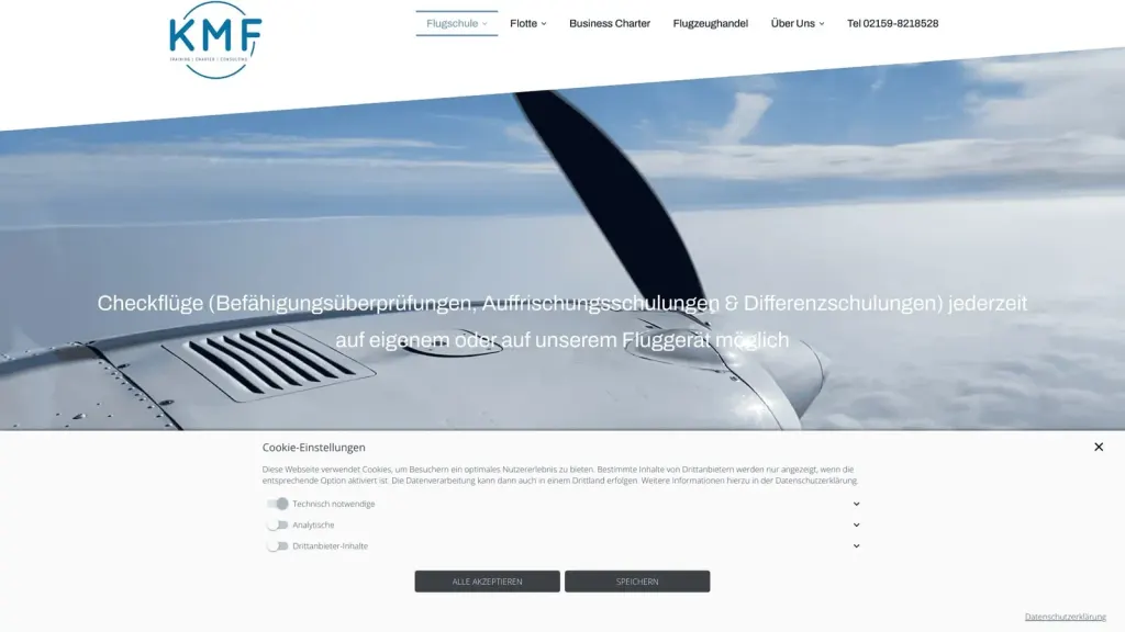 KeepMeFlying GmbH website screenshot