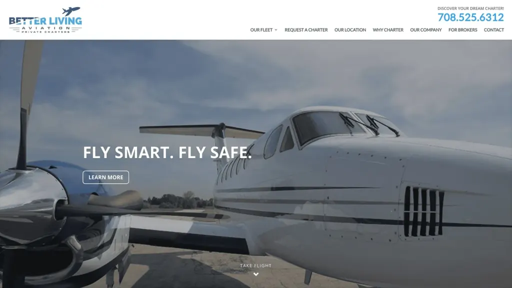 Better Living Aviation website screenshot