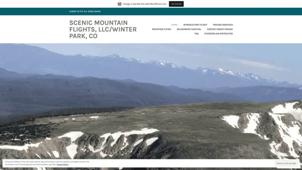 Scenic Mountain Flights, LLC website screenshot