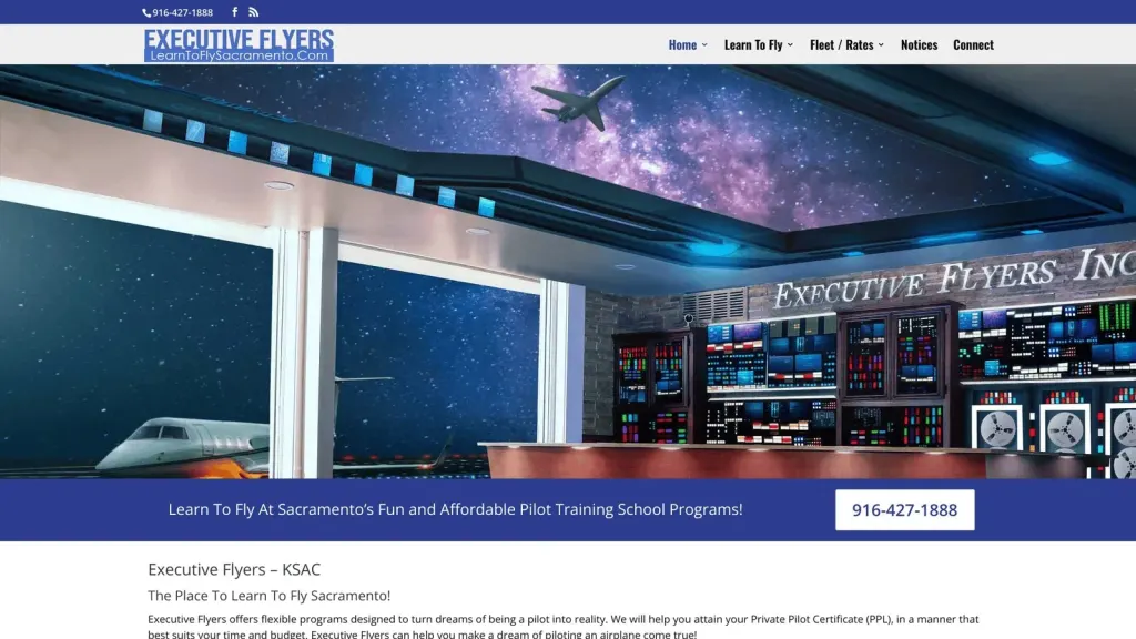 Executive Flyers, Inc. website screenshot