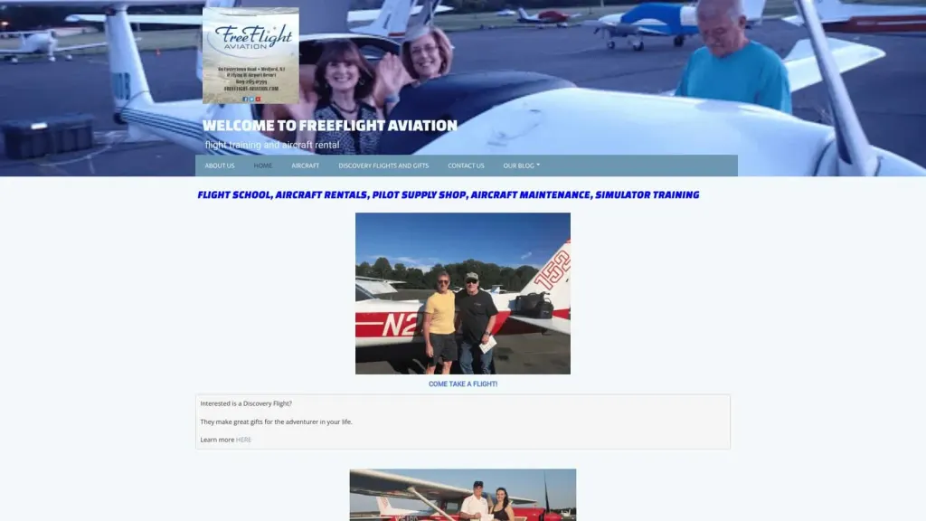 Freeflight Aviation website screenshot