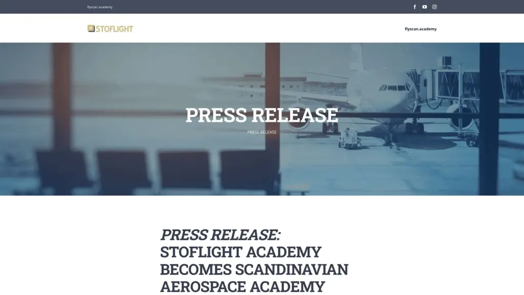 STOFLIGHT - Stockholm Flight Academy website screenshot