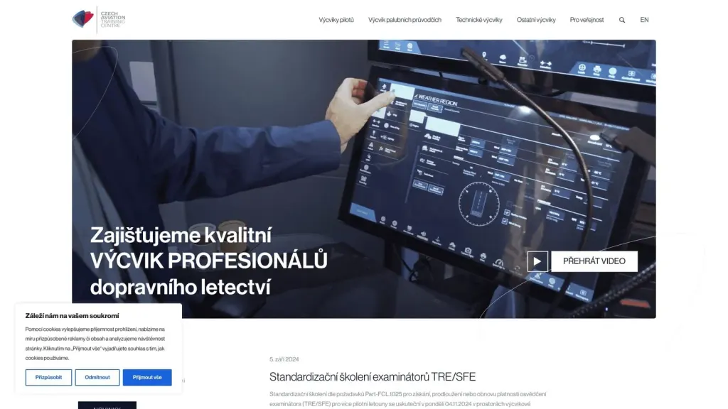 CATC Czech Aviation training Centre website screenshot
